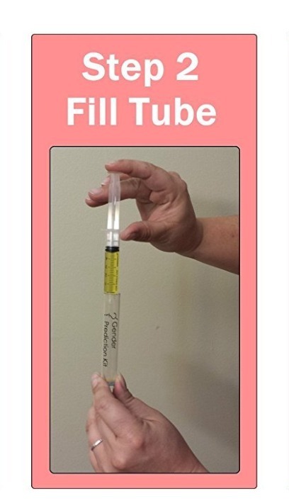 Happy couple with test results